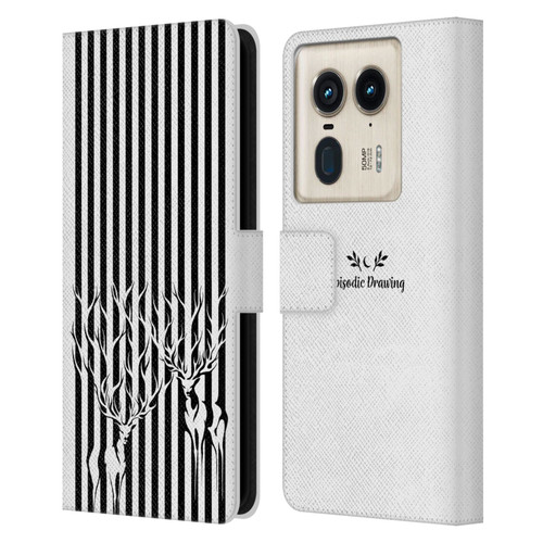Episodic Drawing Mix Illustrations Deers In Stripes Leather Book Wallet Case Cover For Motorola Edge 50 Ultra/X50 Ultra