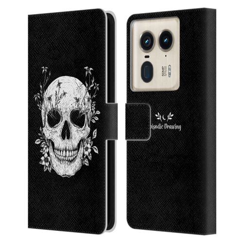 Episodic Drawing Mix Illustrations Floral Skull Leather Book Wallet Case Cover For Motorola Edge 50 Ultra/X50 Ultra