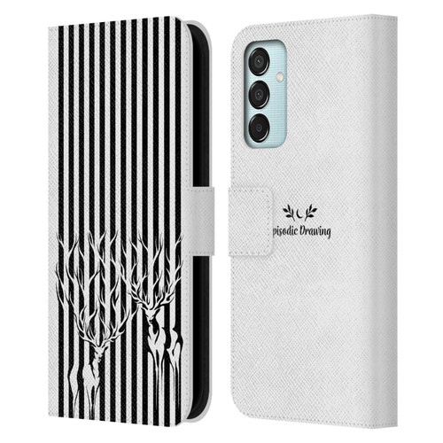 Episodic Drawing Mix Illustrations Deers In Stripes Leather Book Wallet Case Cover For Samsung Galaxy M15/F15 5G
