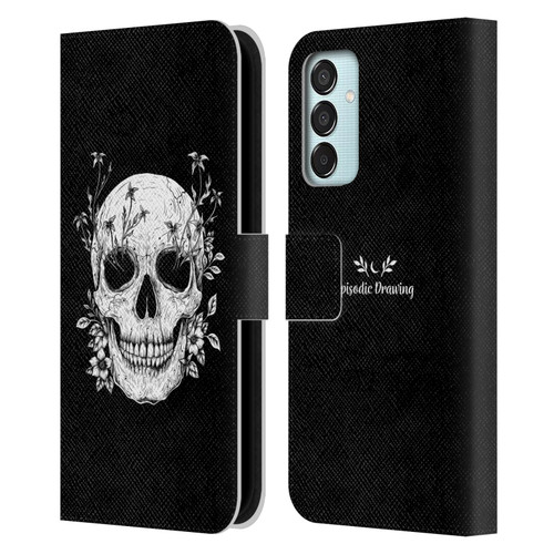 Episodic Drawing Mix Illustrations Floral Skull Leather Book Wallet Case Cover For Samsung Galaxy M15/F15 5G