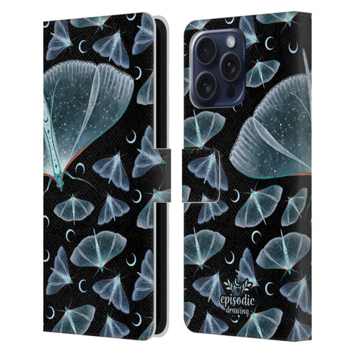 Episodic Drawing Moth Patterns Translucent Leather Book Wallet Case Cover For Apple iPhone 16 Pro Max