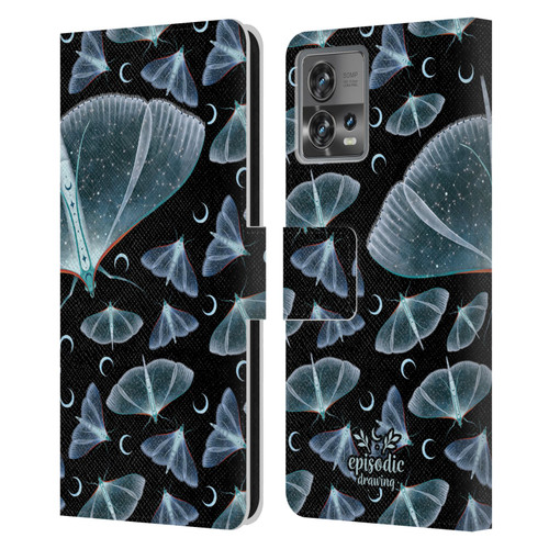 Episodic Drawing Moth Patterns Translucent Leather Book Wallet Case Cover For Motorola Moto Edge 30 Fusion