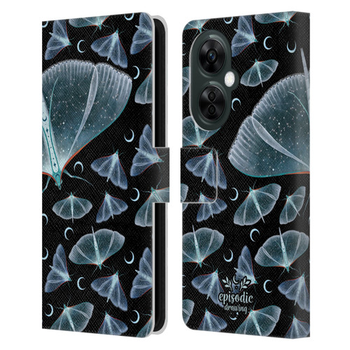 Episodic Drawing Moth Patterns Translucent Leather Book Wallet Case Cover For OnePlus Nord CE 3 Lite 5G