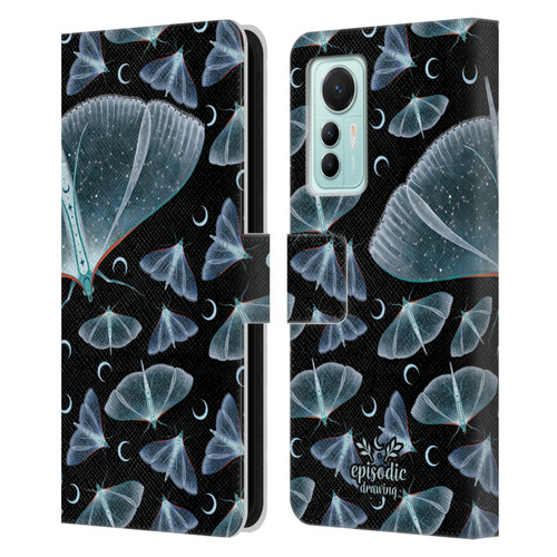 Episodic Drawing Moth Patterns Translucent Leather Book Wallet Case Cover For Xiaomi 12 Lite