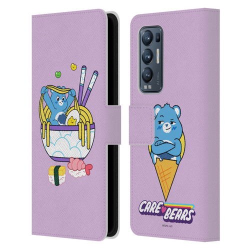 Care Bears Sweet And Savory Grumpy Ramen Sushi Leather Book Wallet Case Cover For OPPO Find X3 Neo / Reno5 Pro+ 5G
