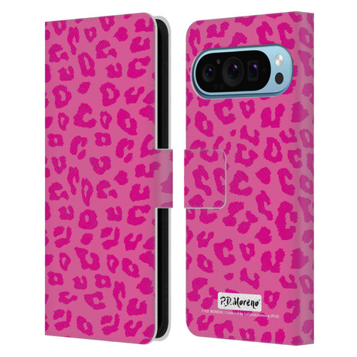 P.D. Moreno Patterns Pink Leopard Leather Book Wallet Case Cover For Google Pixel 9 / Pixel 9 Pro