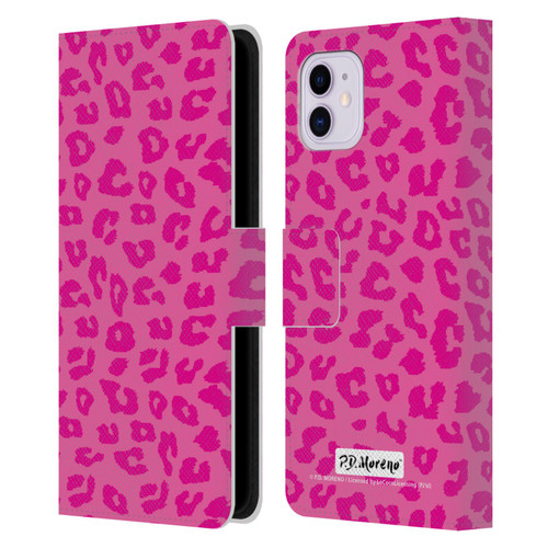 P.D. Moreno Patterns Pink Leopard Leather Book Wallet Case Cover For Apple iPhone 11