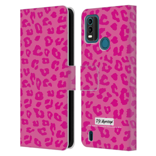 P.D. Moreno Patterns Pink Leopard Leather Book Wallet Case Cover For Nokia G11 Plus