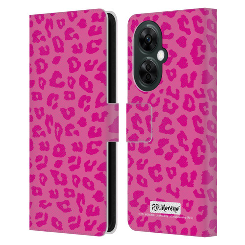 P.D. Moreno Patterns Pink Leopard Leather Book Wallet Case Cover For OnePlus Nord CE 3 Lite 5G