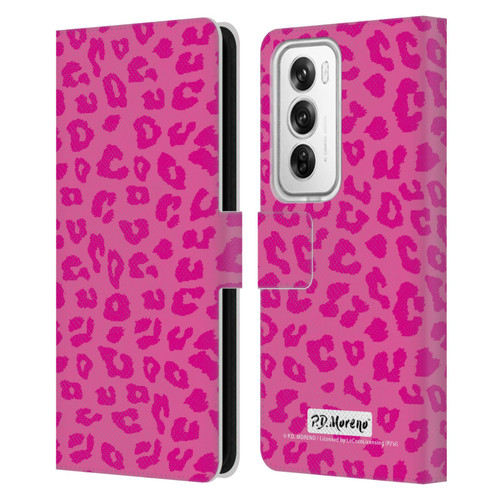 P.D. Moreno Patterns Pink Leopard Leather Book Wallet Case Cover For OPPO Reno12 Pro 5G