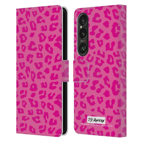 P.D. Moreno Patterns Pink Leopard Leather Book Wallet Case Cover For Sony Xperia 1 VI 5G