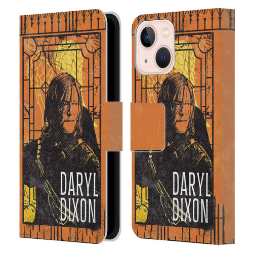 The Walking Dead: Daryl Dixon Graphics Character Art Leather Book Wallet Case Cover For Apple iPhone 13 Mini