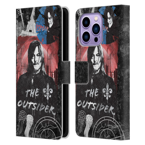 The Walking Dead: Daryl Dixon Graphics The Outsider Leather Book Wallet Case Cover For Apple iPhone 14 Pro Max