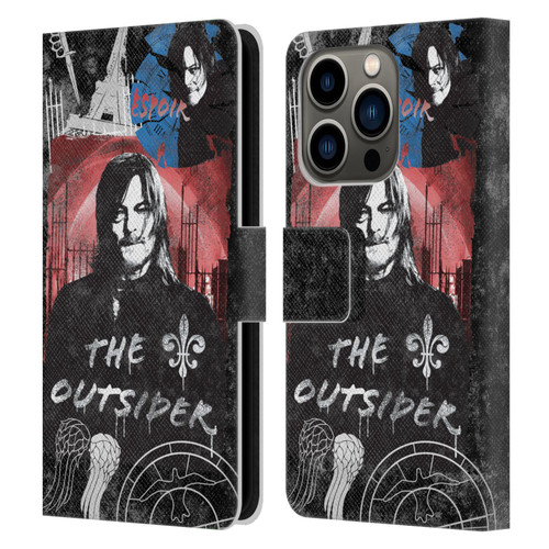 The Walking Dead: Daryl Dixon Graphics The Outsider Leather Book Wallet Case Cover For Apple iPhone 14 Pro