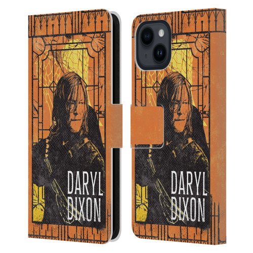 The Walking Dead: Daryl Dixon Graphics Character Art Leather Book Wallet Case Cover For Apple iPhone 15