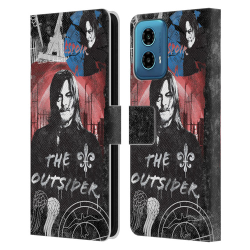 The Walking Dead: Daryl Dixon Graphics The Outsider Leather Book Wallet Case Cover For Motorola Moto G34 5G