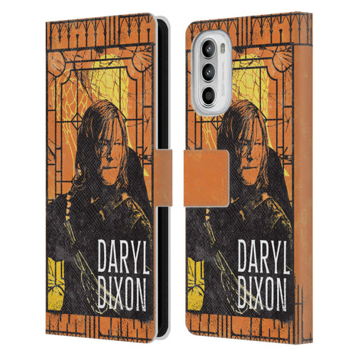 The Walking Dead: Daryl Dixon Graphics Character Art Leather Book Wallet Case Cover For Motorola Moto G52