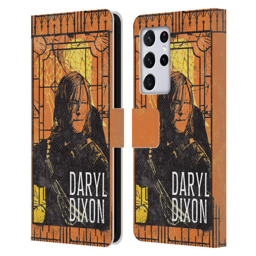 The Walking Dead: Daryl Dixon Graphics Character Art Leather Book Wallet Case Cover For Samsung Galaxy S21 Ultra 5G
