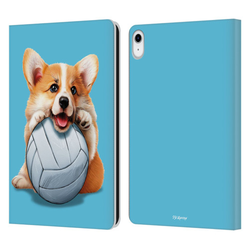 P.D. Moreno Sport Puppies Corgi Volleyball Leather Book Wallet Case Cover For Apple iPad 10.9 (2022)