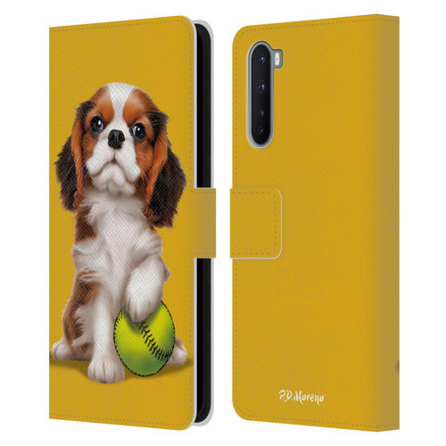 P.D. Moreno Sport Puppies Cavalier King Charles Baseball Leather Book Wallet Case Cover For OnePlus Nord 5G
