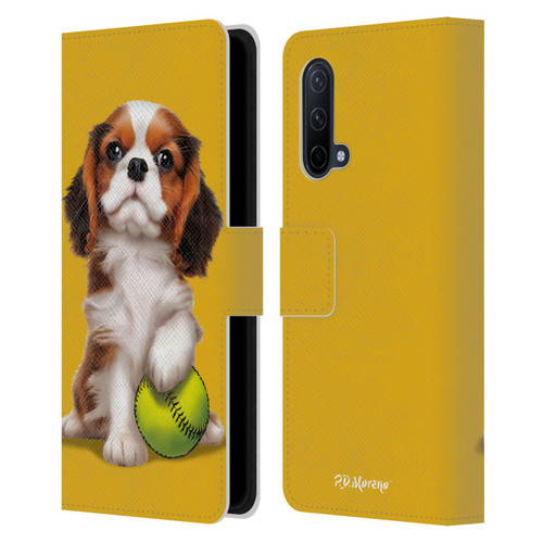 P.D. Moreno Sport Puppies Cavalier King Charles Baseball Leather Book Wallet Case Cover For OnePlus Nord CE 5G