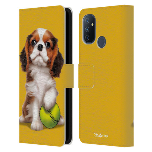 P.D. Moreno Sport Puppies Cavalier King Charles Baseball Leather Book Wallet Case Cover For OnePlus Nord N100