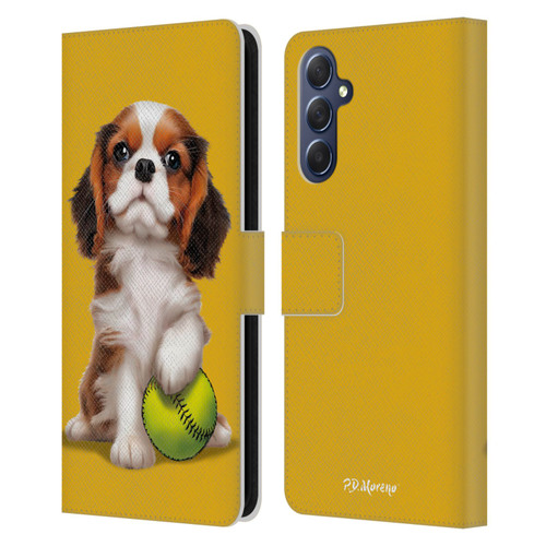 P.D. Moreno Sport Puppies Cavalier King Charles Baseball Leather Book Wallet Case Cover For Samsung Galaxy M54 5G