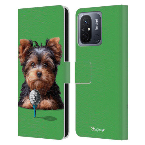 P.D. Moreno Sport Puppies Yorkshire Terrier Golf Leather Book Wallet Case Cover For Xiaomi Redmi 12C