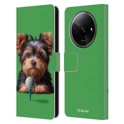 P.D. Moreno Sport Puppies Yorkshire Terrier Golf Leather Book Wallet Case Cover For Xiaomi Redmi A3