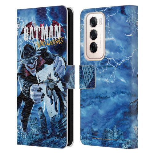 Batman DC Comics 90th Anniversary Comic Books The Batman Who Laughs Leather Book Wallet Case Cover For OPPO Reno12 5G