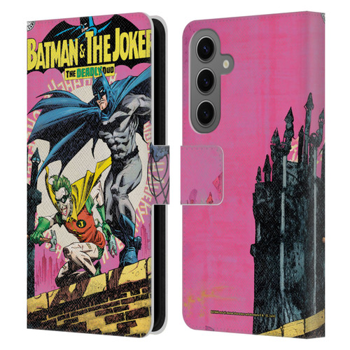 Batman DC Comics 90th Anniversary Comic Books Batman And Joker Leather Book Wallet Case Cover For Samsung Galaxy S25