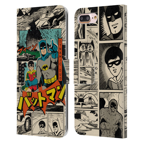 Batman DC Comics Bat-Manga! Collage Leather Book Wallet Case Cover For Apple iPhone 7 Plus / iPhone 8 Plus