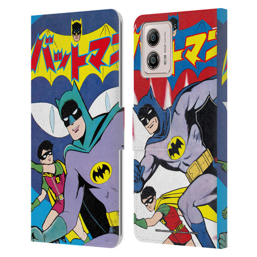 Batman DC Comics Bat-Manga! Comic Book Cover Leather Book Wallet Case Cover For Motorola Moto G53 5G