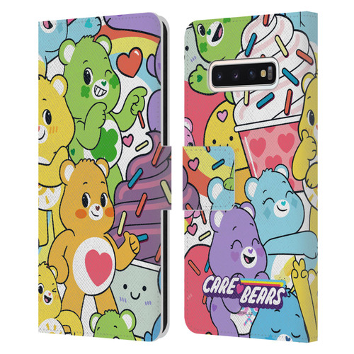 Care Bears Sweet And Savory Character Pattern Leather Book Wallet Case Cover For Samsung Galaxy S10