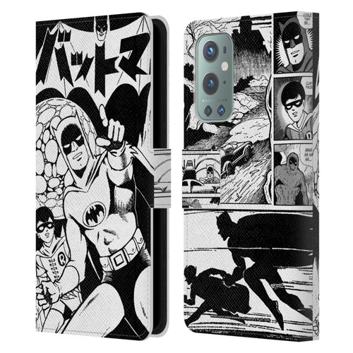 Batman DC Comics Bat-Manga! Black And White Leather Book Wallet Case Cover For OnePlus 9