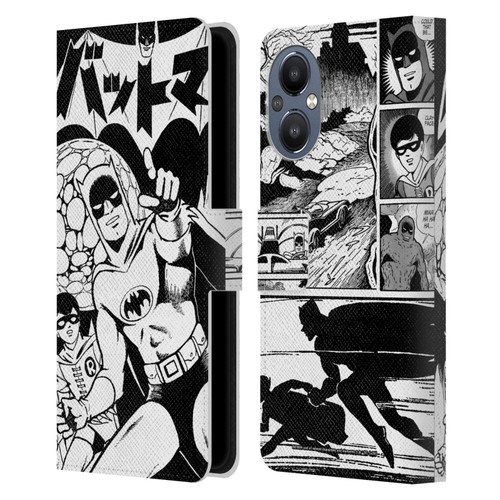 Batman DC Comics Bat-Manga! Black And White Leather Book Wallet Case Cover For OnePlus Nord N20 5G