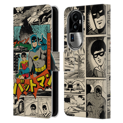 Batman DC Comics Bat-Manga! Collage Leather Book Wallet Case Cover For OPPO Reno10 Pro+