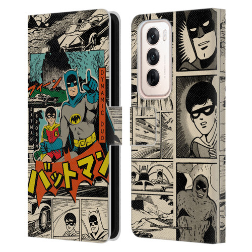 Batman DC Comics Bat-Manga! Collage Leather Book Wallet Case Cover For OPPO Reno12 5G