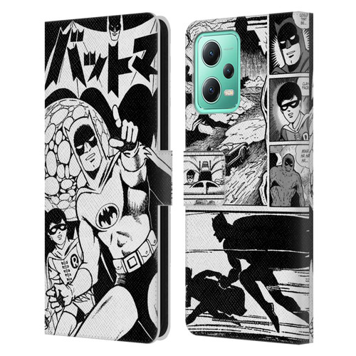 Batman DC Comics Bat-Manga! Black And White Leather Book Wallet Case Cover For Xiaomi Redmi Note 12 5G