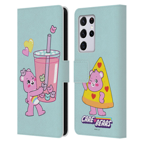Care Bears Sweet And Savory Cheer Drink Leather Book Wallet Case Cover For Samsung Galaxy S21 Ultra 5G