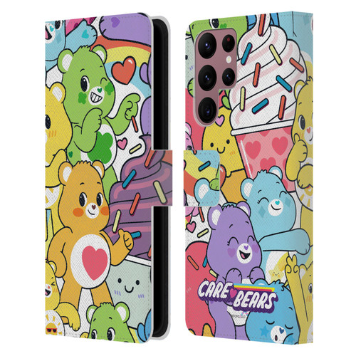 Care Bears Sweet And Savory Character Pattern Leather Book Wallet Case Cover For Samsung Galaxy S22 Ultra 5G