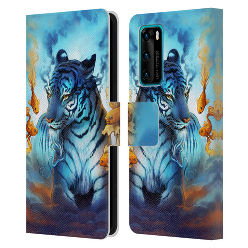 Jonas "JoJoesArt" Jödicke Big Cats Tiger Fish Leather Book Wallet Case Cover For Huawei P40 5G
