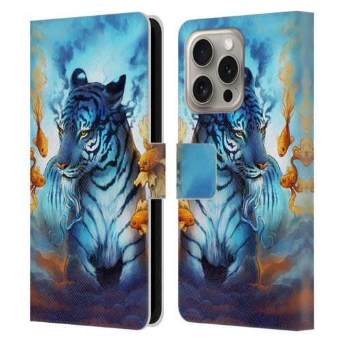 Jonas "JoJoesArt" Jödicke Big Cats Tiger Fish Leather Book Wallet Case Cover For Apple iPhone 16 Pro