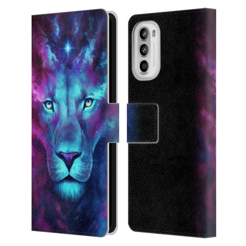 Jonas "JoJoesArt" Jödicke Big Cats Firstborn Leather Book Wallet Case Cover For Motorola Moto G52