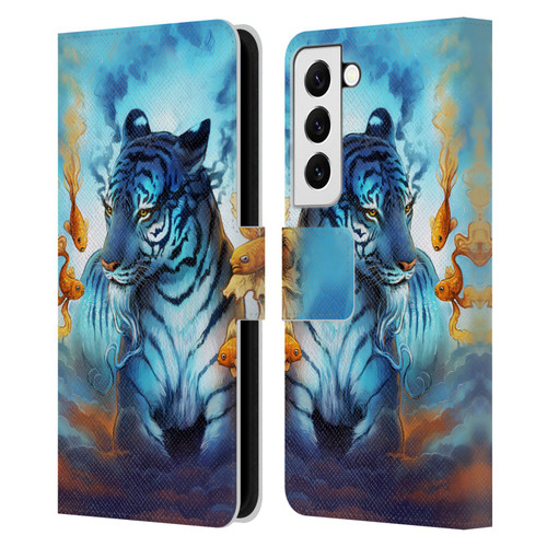 Jonas "JoJoesArt" Jödicke Big Cats Tiger Fish Leather Book Wallet Case Cover For Samsung Galaxy S22 5G