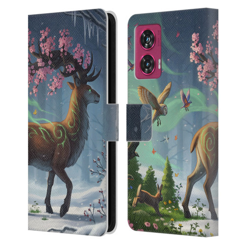 Jonas "JoJoesArt" Jödicke Fantasy Forest Springbringer Leather Book Wallet Case Cover For Motorola Edge 50 Fusion