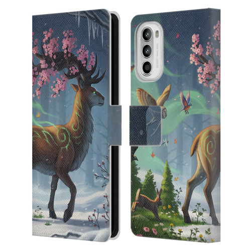 Jonas "JoJoesArt" Jödicke Fantasy Forest Springbringer Leather Book Wallet Case Cover For Motorola Moto G52