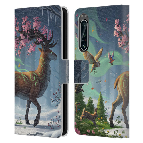 Jonas "JoJoesArt" Jödicke Fantasy Forest Springbringer Leather Book Wallet Case Cover For Sony Xperia 5 IV