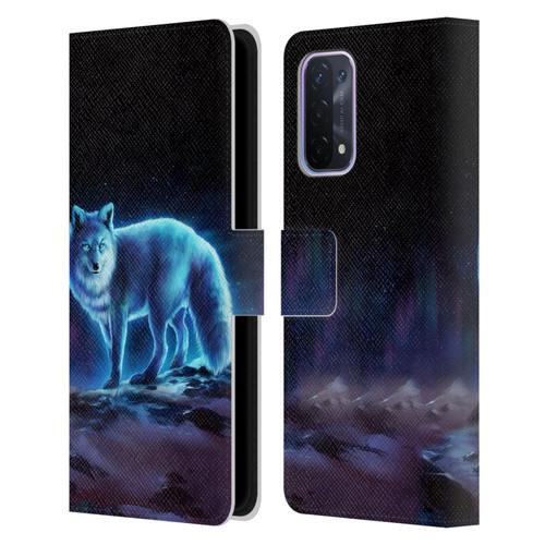 Jonas "JoJoesArt" Jödicke Wildlife Ice Fox Leather Book Wallet Case Cover For OPPO A54 5G