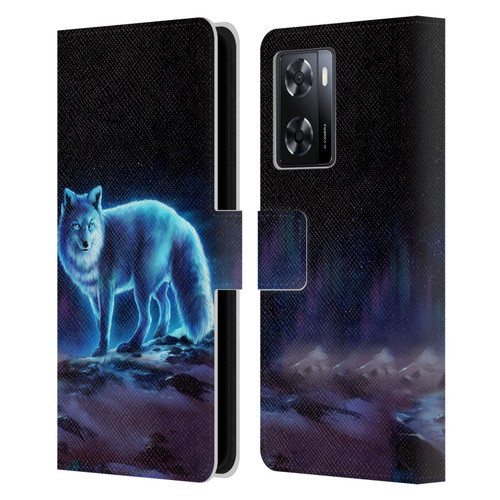 Jonas "JoJoesArt" Jödicke Wildlife Ice Fox Leather Book Wallet Case Cover For OPPO A57s